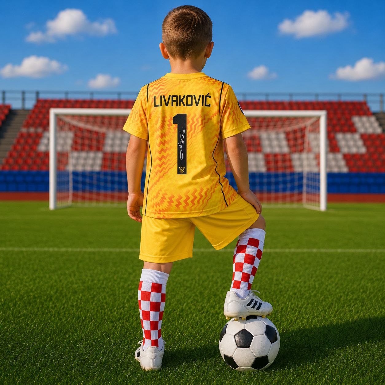 Dječji nogometni dres Livaković 2026 – komplet