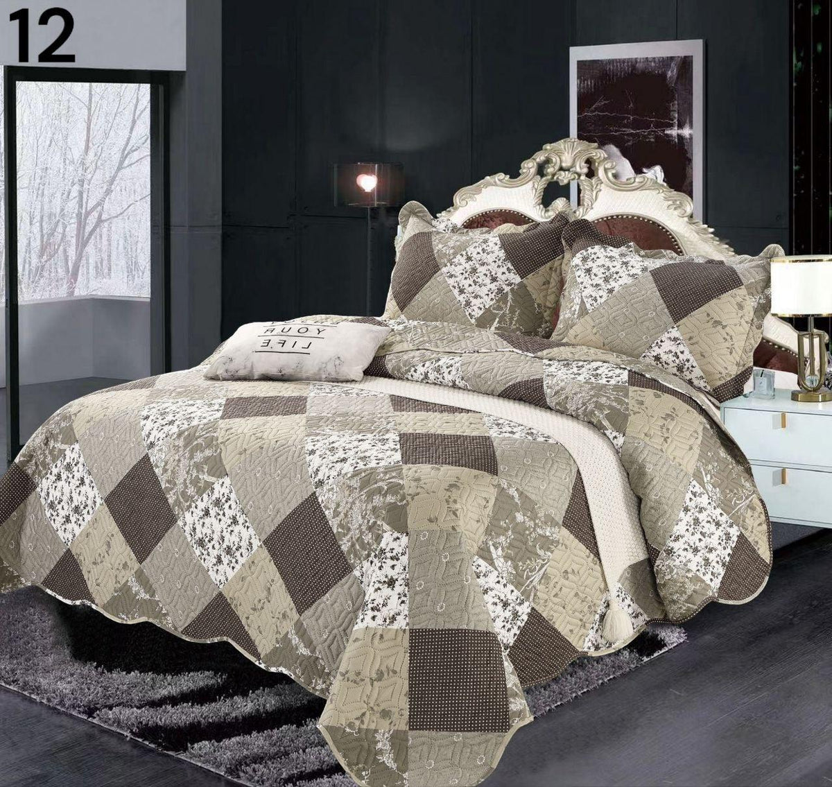 Elegantni prekrivač s uzorcima 220x240cm + 2 jastučnice gratis - Feniks-shop