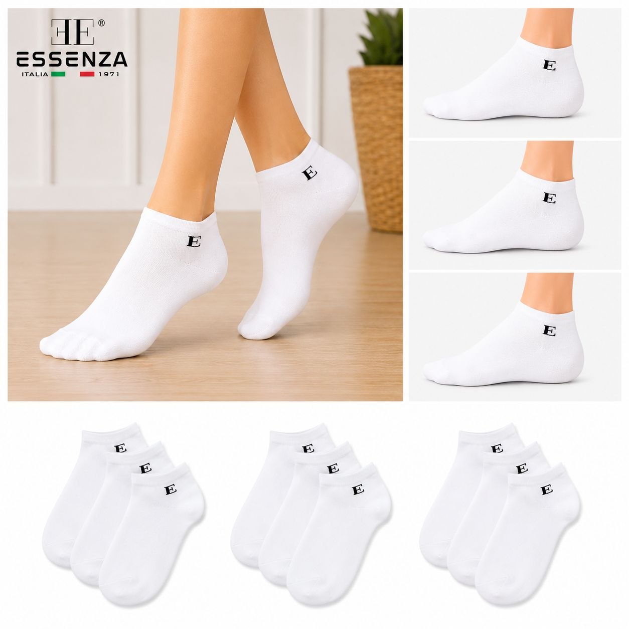 Essenza Italy premium stopalice 12 pari bijele