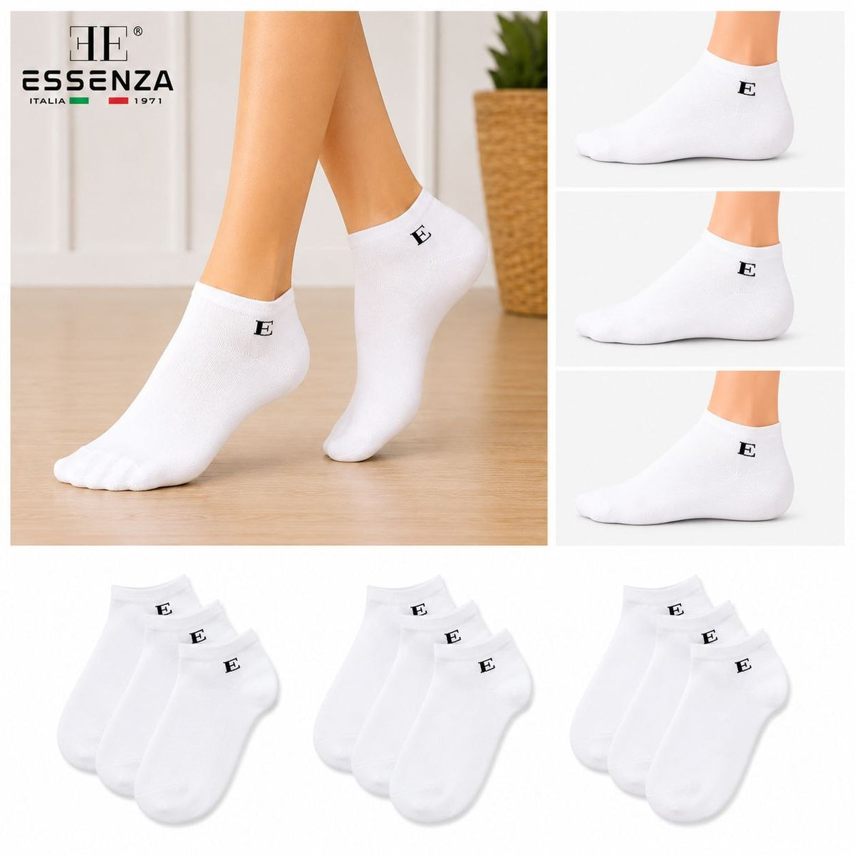 Essenza Italy premium stopalice 12 pari bijele