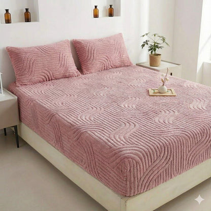 Flanel geometrijske plahte s gumicom 200x200 cm + 2 jastučnice gratis