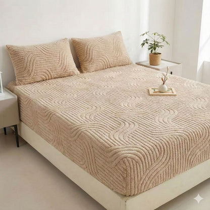 Flanel geometrijske plahte s gumicom 200x200 cm + 2 jastučnice gratis