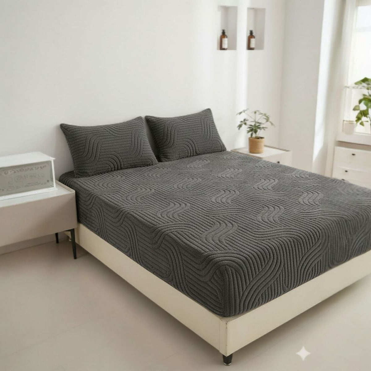 Flanel geometrijske plahte s gumicom 200x200 cm + 2 jastučnice gratis – slika 2