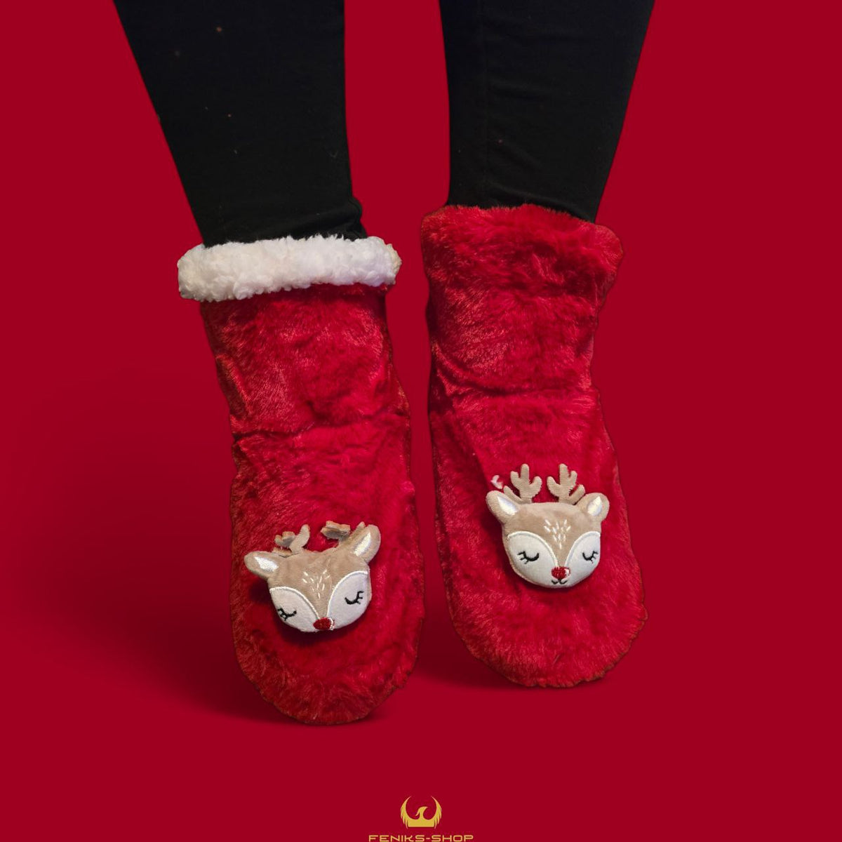 Fluffy božićne papuče - Feniks-shop