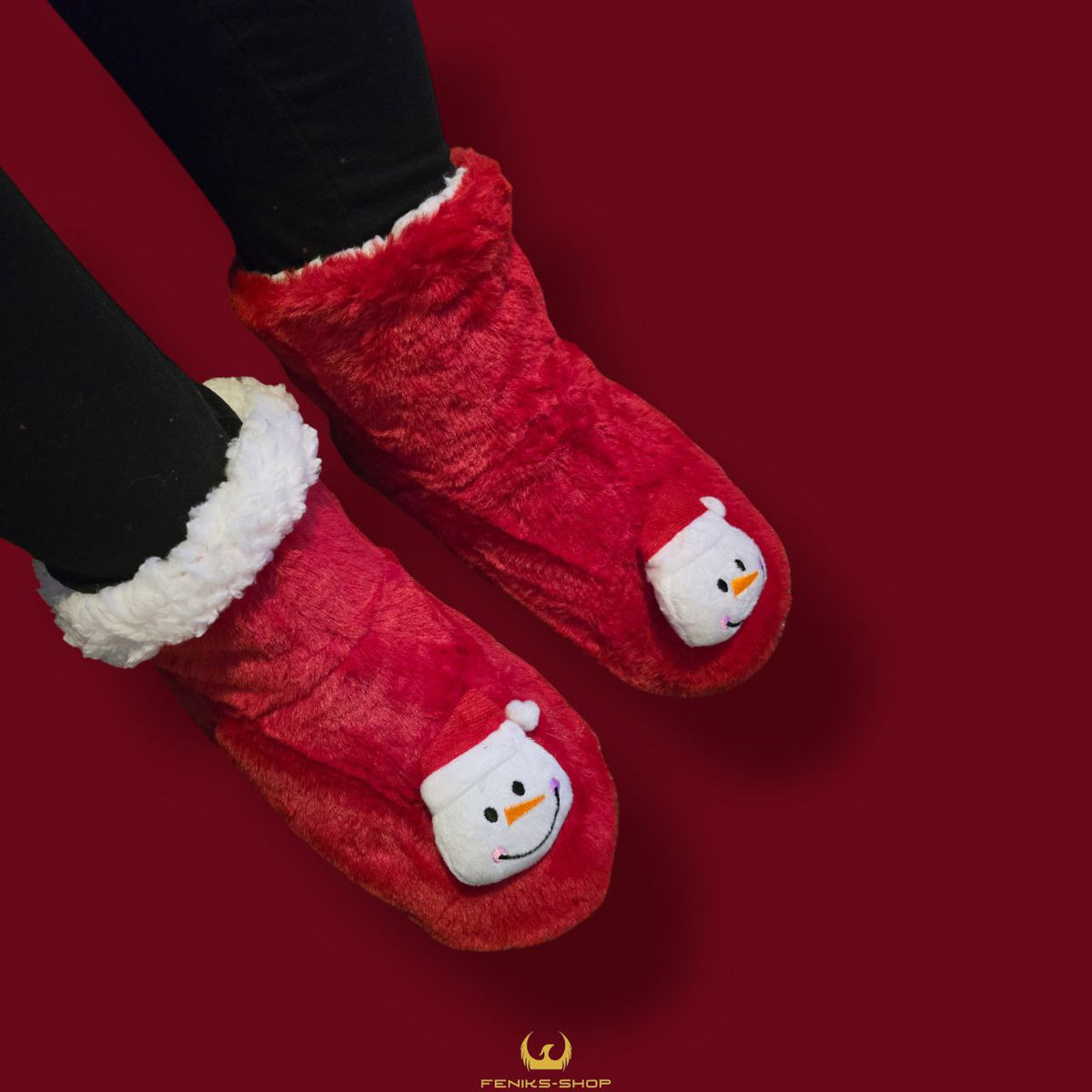 Fluffy božićne papuče - Feniks-shop
