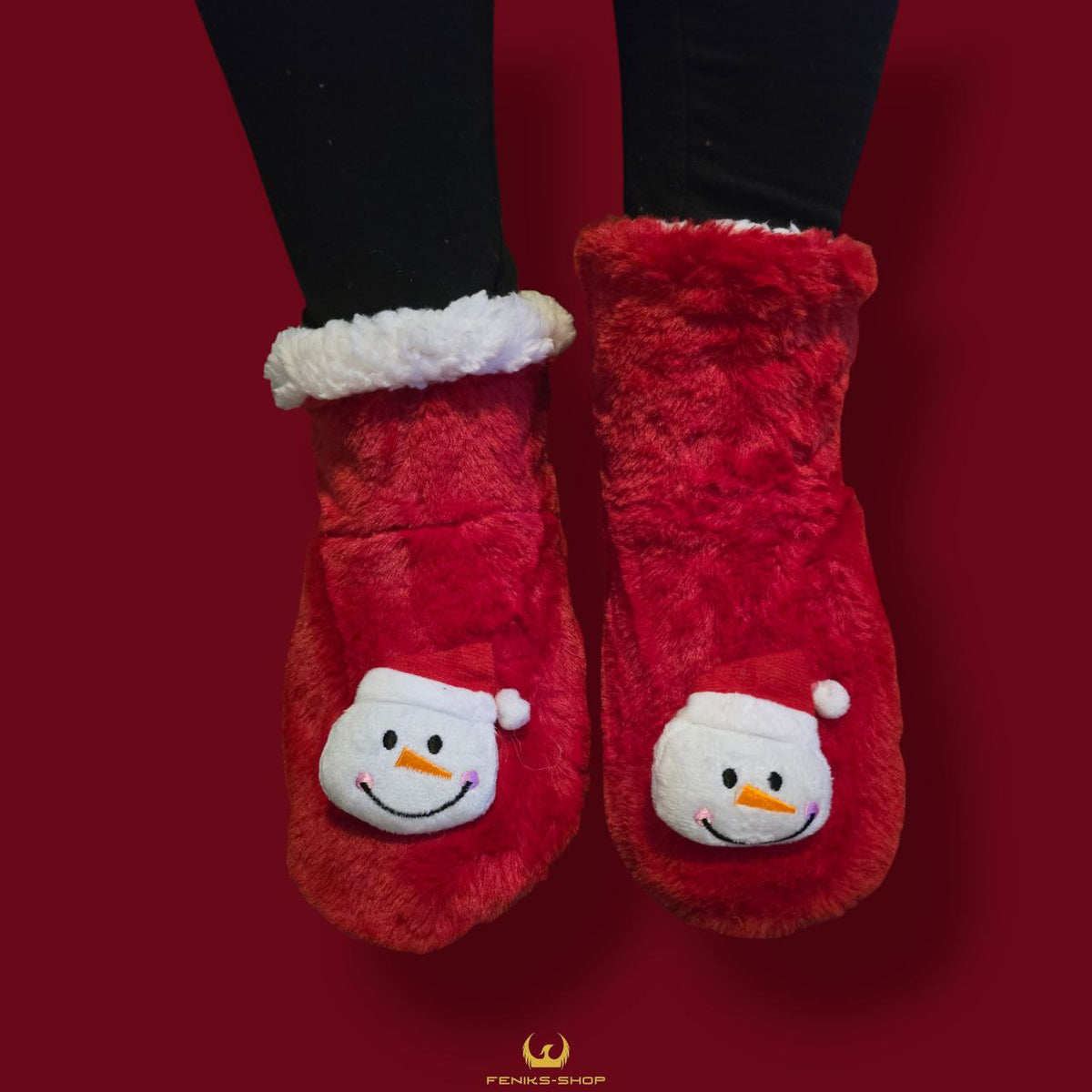 Fluffy božićne papuče - Feniks-shop