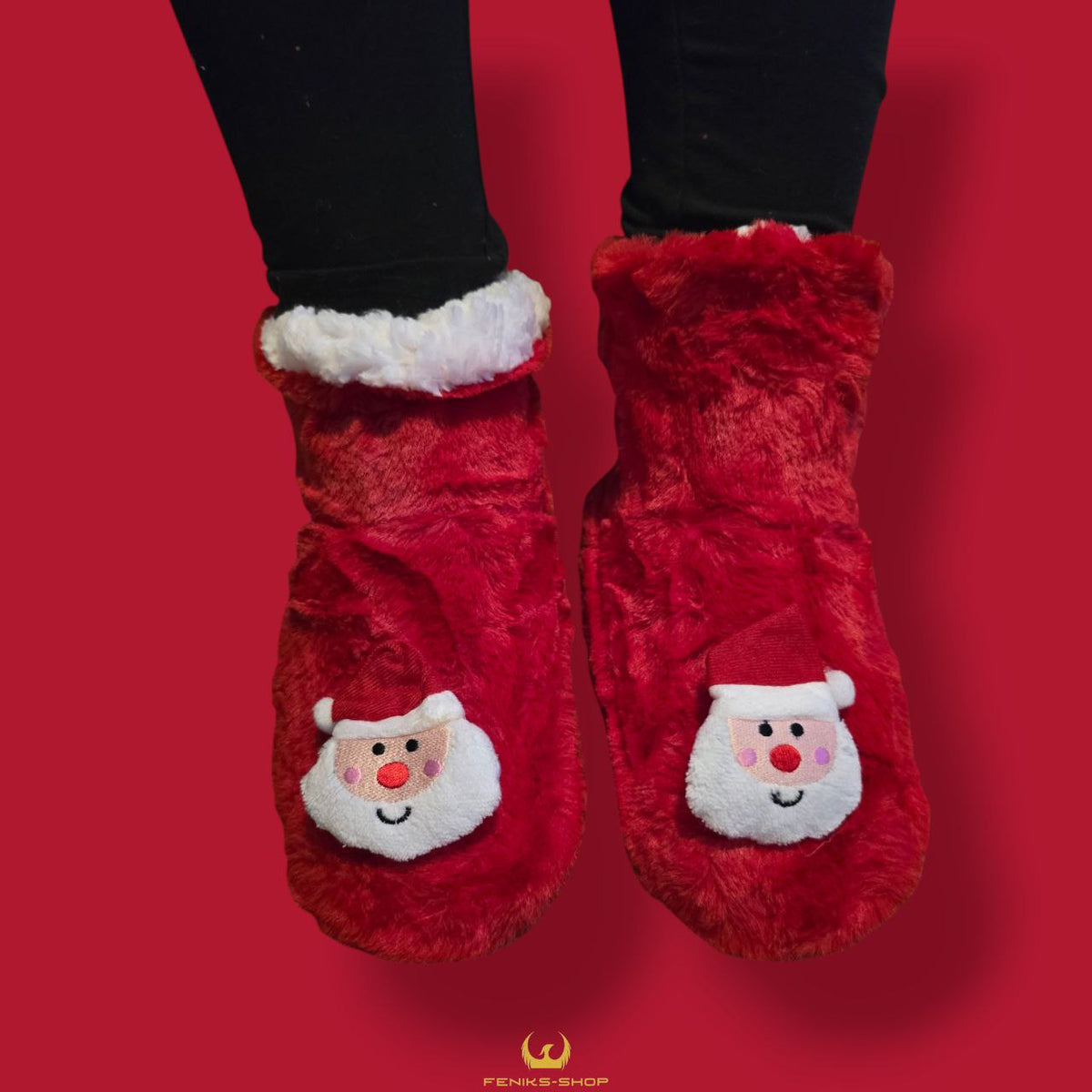 Fluffy božićne papuče - Feniks-shop