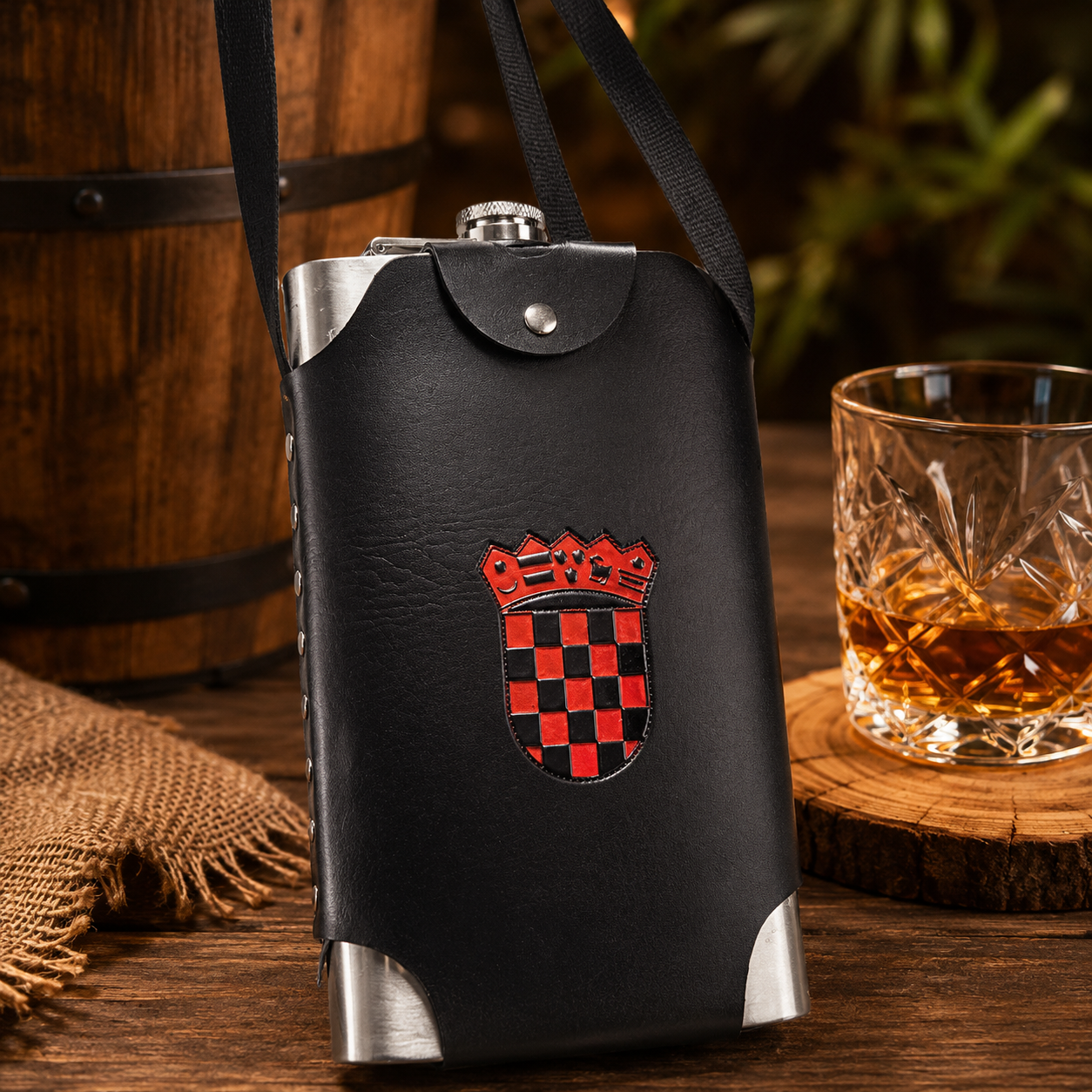 Hrvatska XL pljoska s grbom – 500 ml