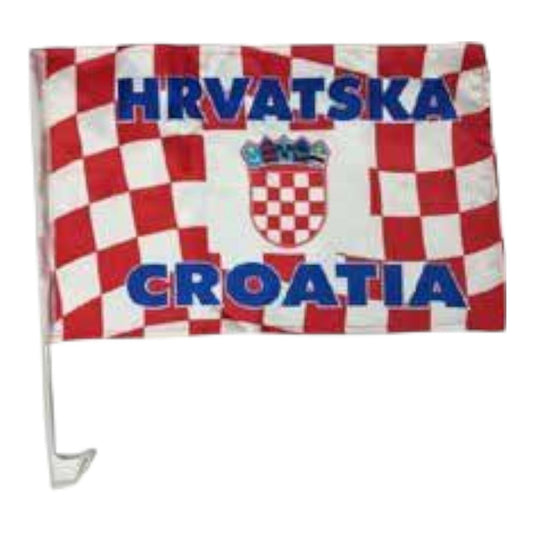 Hrvatska zastavica na štapu za auto stakla s natpisom 2 kom