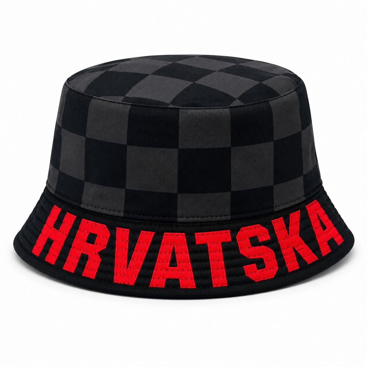 Hrvatski bucket šešir - karirani crni