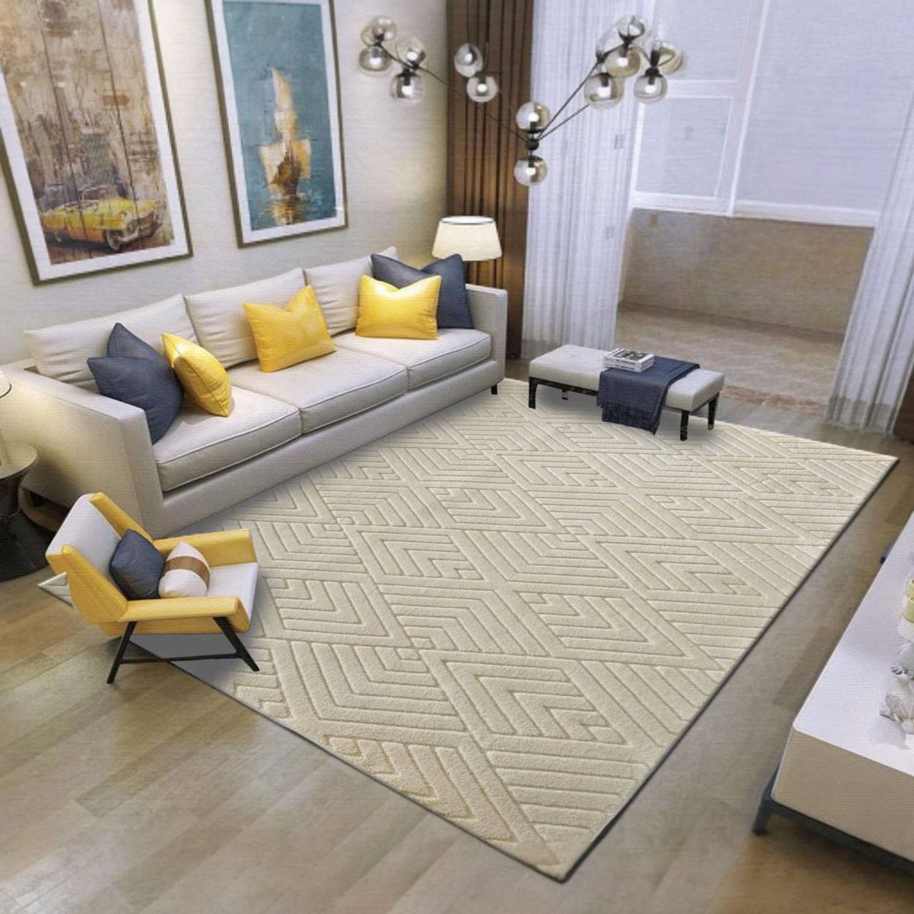 Jednobojni čupavi tepih