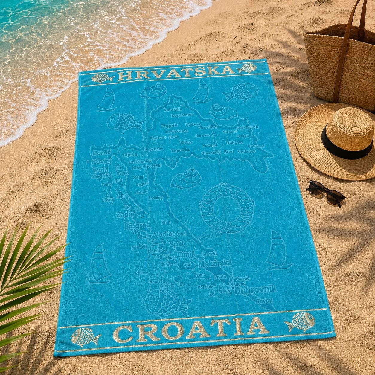 Karta Hrvatske ručnik za plažu 180x100 cm