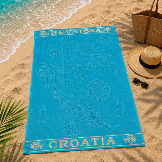 Karta Hrvatske ručnik za plažu 180x100 cm