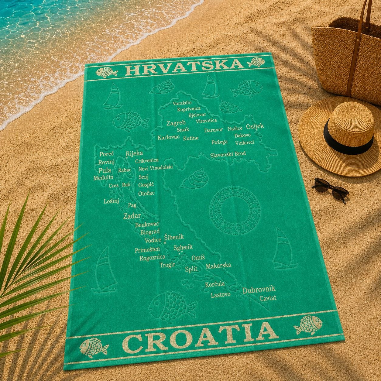 Karta Hrvatske ručnik za plažu 180x100 cm