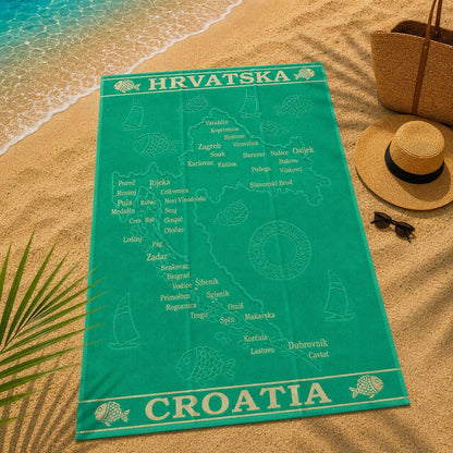 Karta Hrvatske ručnik za plažu 180x100 cm