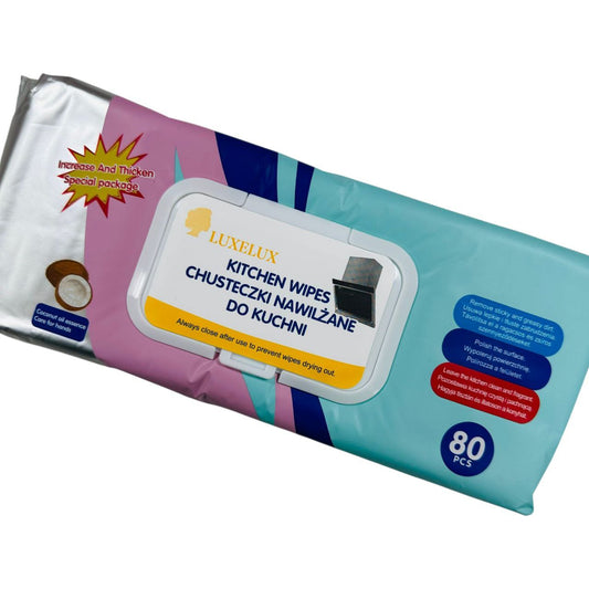 LUXELUX vlažne maramice za čišćenje kuhinje – Coconut Care, 80 kom