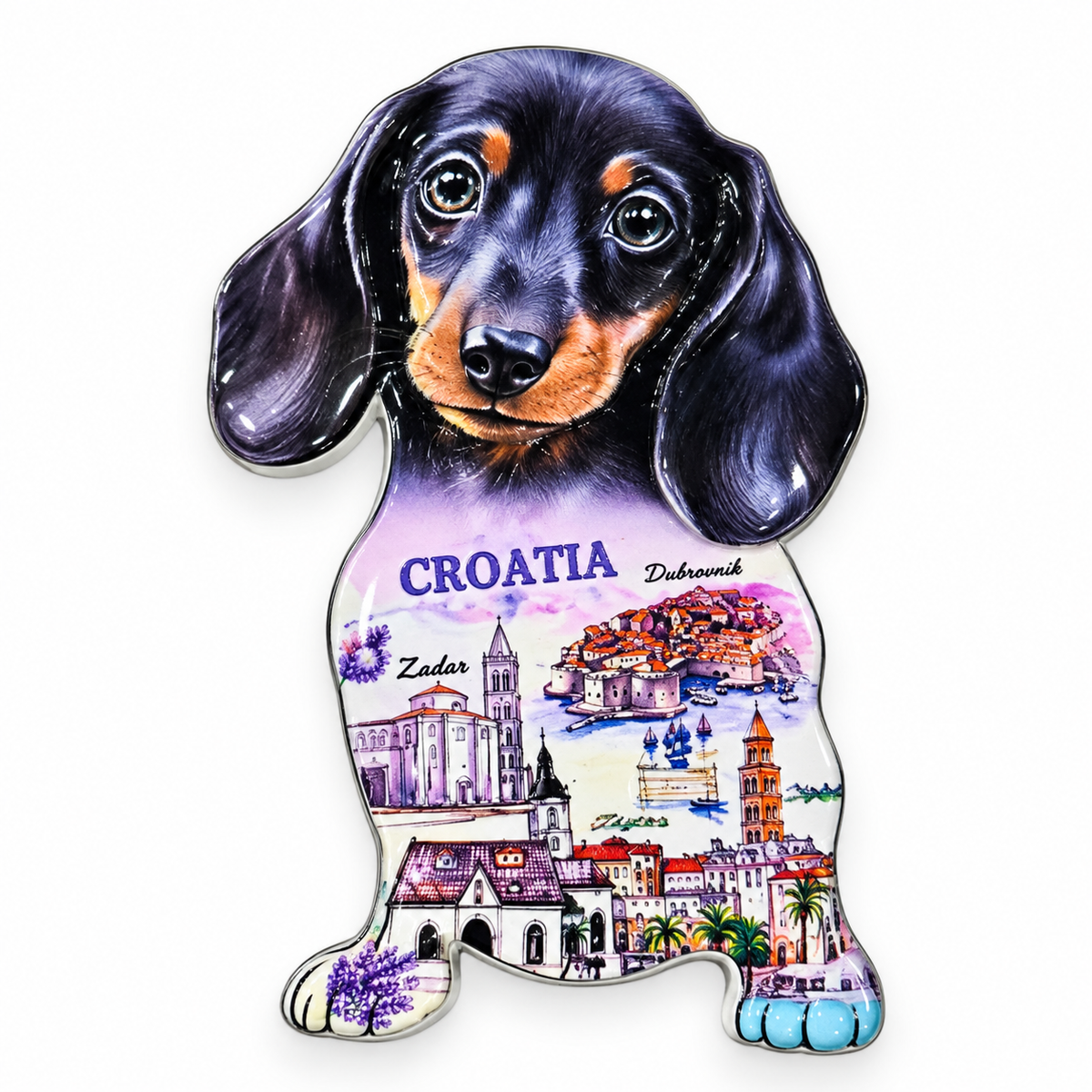 Magnet Croatia pas jazavčar – hrvatski gradovi i znamenitosti