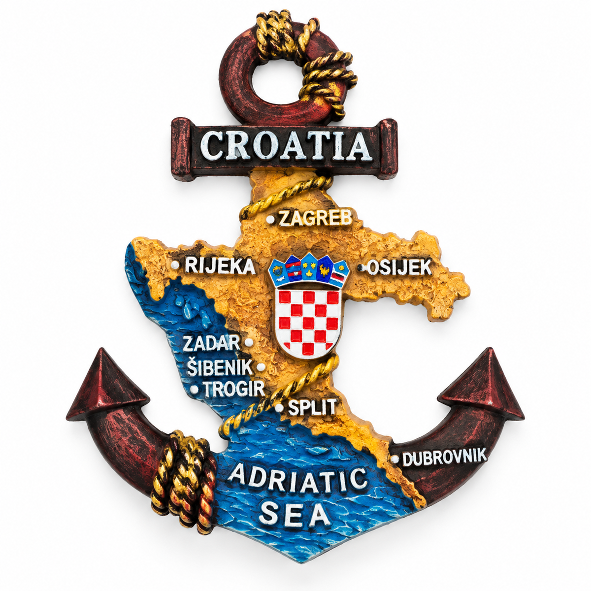 Magnet Croatia sidro – karta Hrvatske i Jadransko more