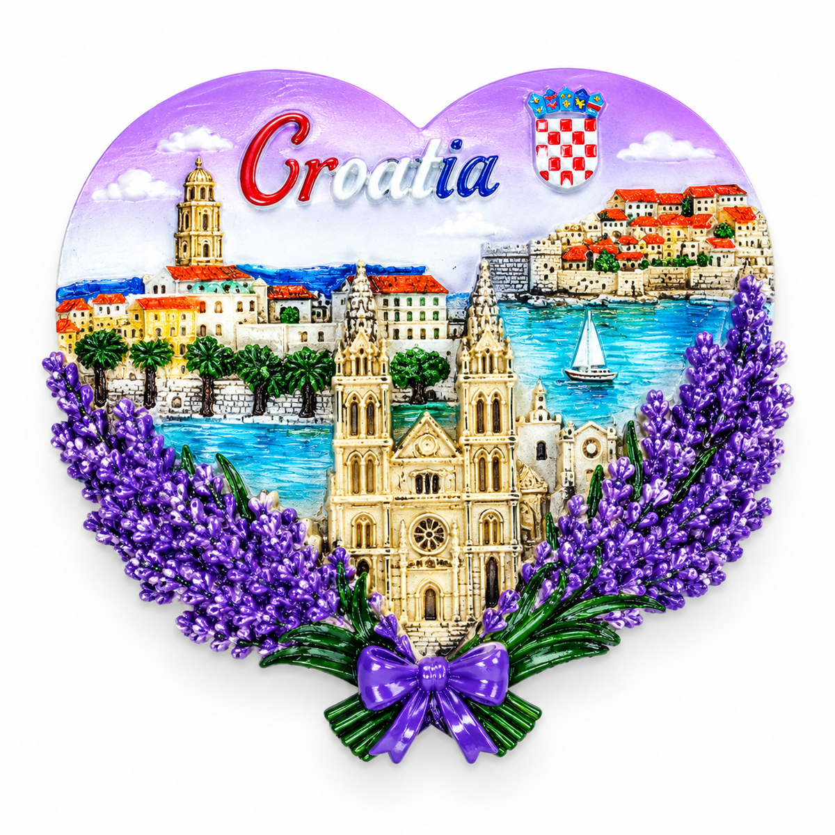 Magnet Croatia srce – hrvatske znamenitosti i lavanda
