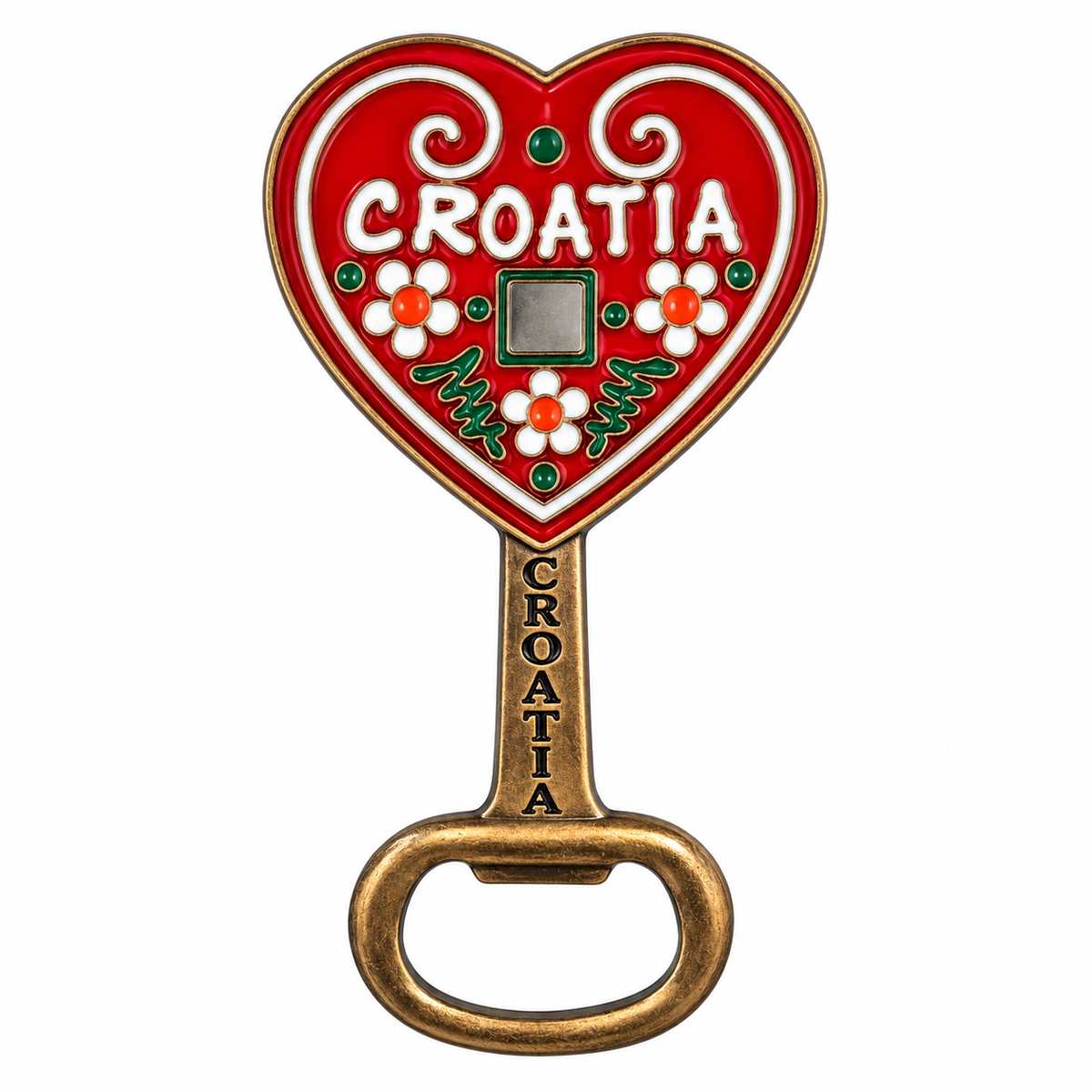 Magnet i otvarač za boce Croatia – crveno srce