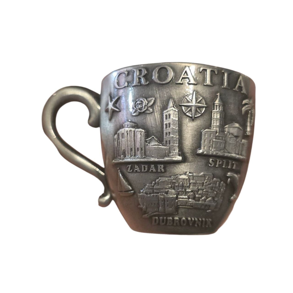 Metalna suvenir šalica Croatia – hrvatski gradovi #2