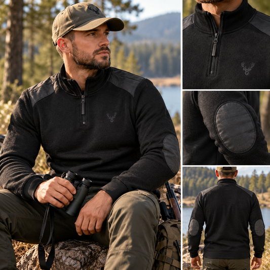 Muška lovačka termo majica Jelen s patentom – velike veličine 2XL-6XL