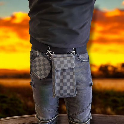 Novčanik + torbica za mobitel oko pasa crni