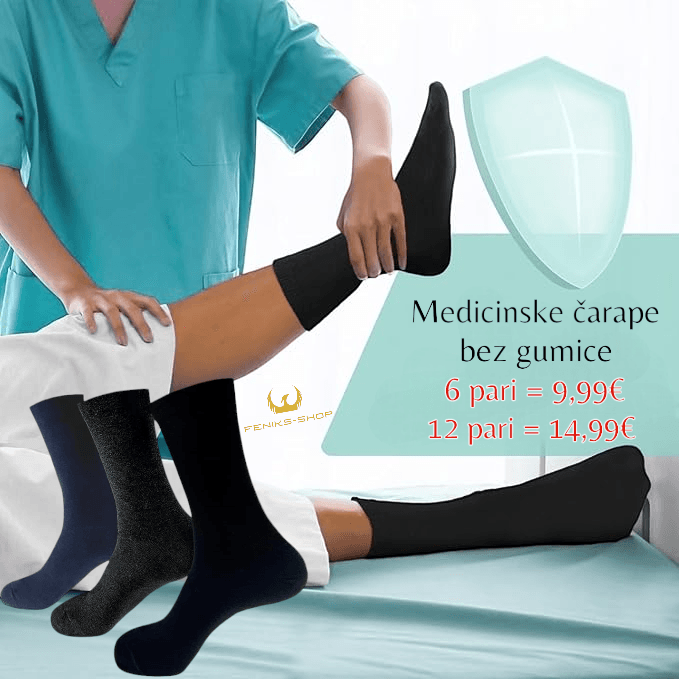 Medicinske čarape bez gumice za dijabetičare - Feniks-shop