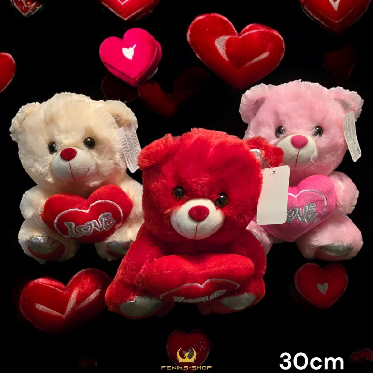 Plišani Medo love srce 30cm - Feniks-shop
