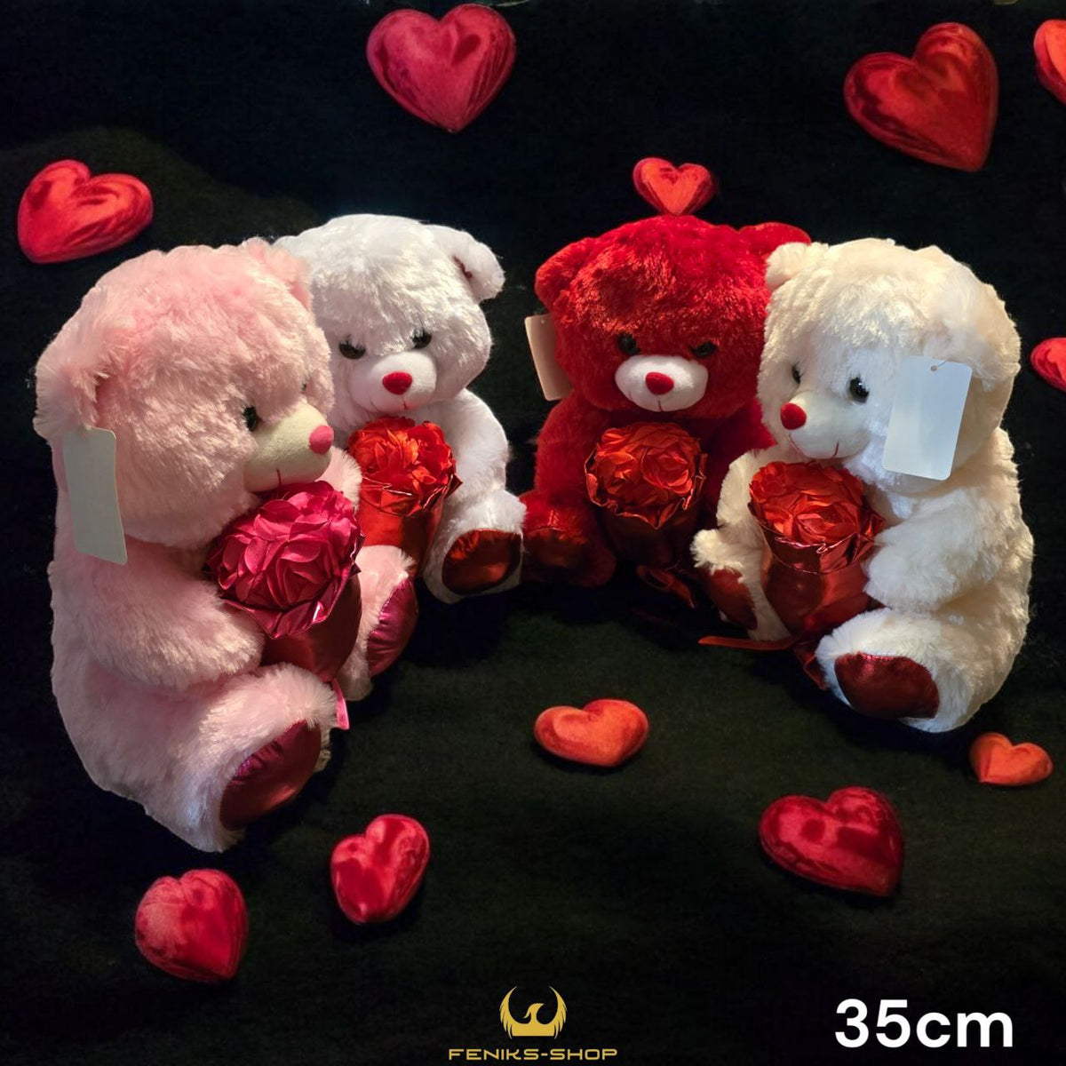 Plišani Medo s ružama 35cm - Feniks-shop