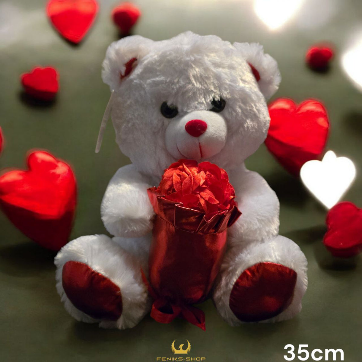 Plišani Medo s ružama 35cm - Feniks-shop