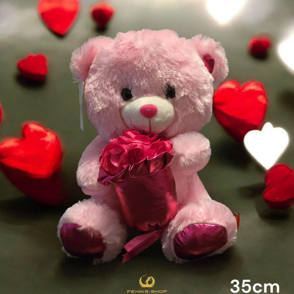 Plišani Medo s ružama 35cm - Feniks-shop