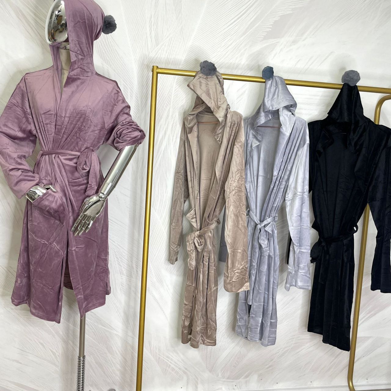 Plišani kupaonski ogrtači s kapuljačom i coflekom - Feniks-shop