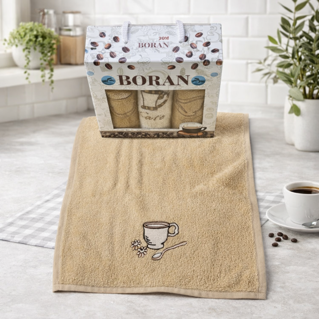 Poklon set 3 kuhinjske krpe ( Kava ) - 30x50cm