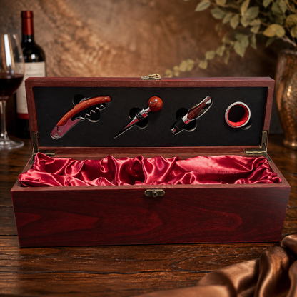 Poklon set za vino u drvenoj kutiji – 4 dijela