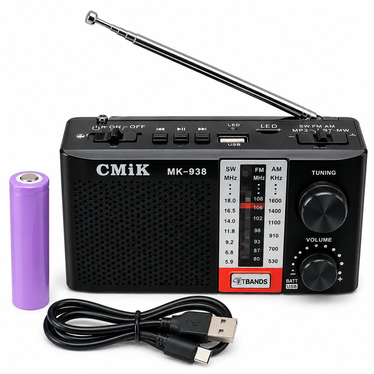 Prijenosni radio CMiK MK-938 s Bluetoothom i USB-om