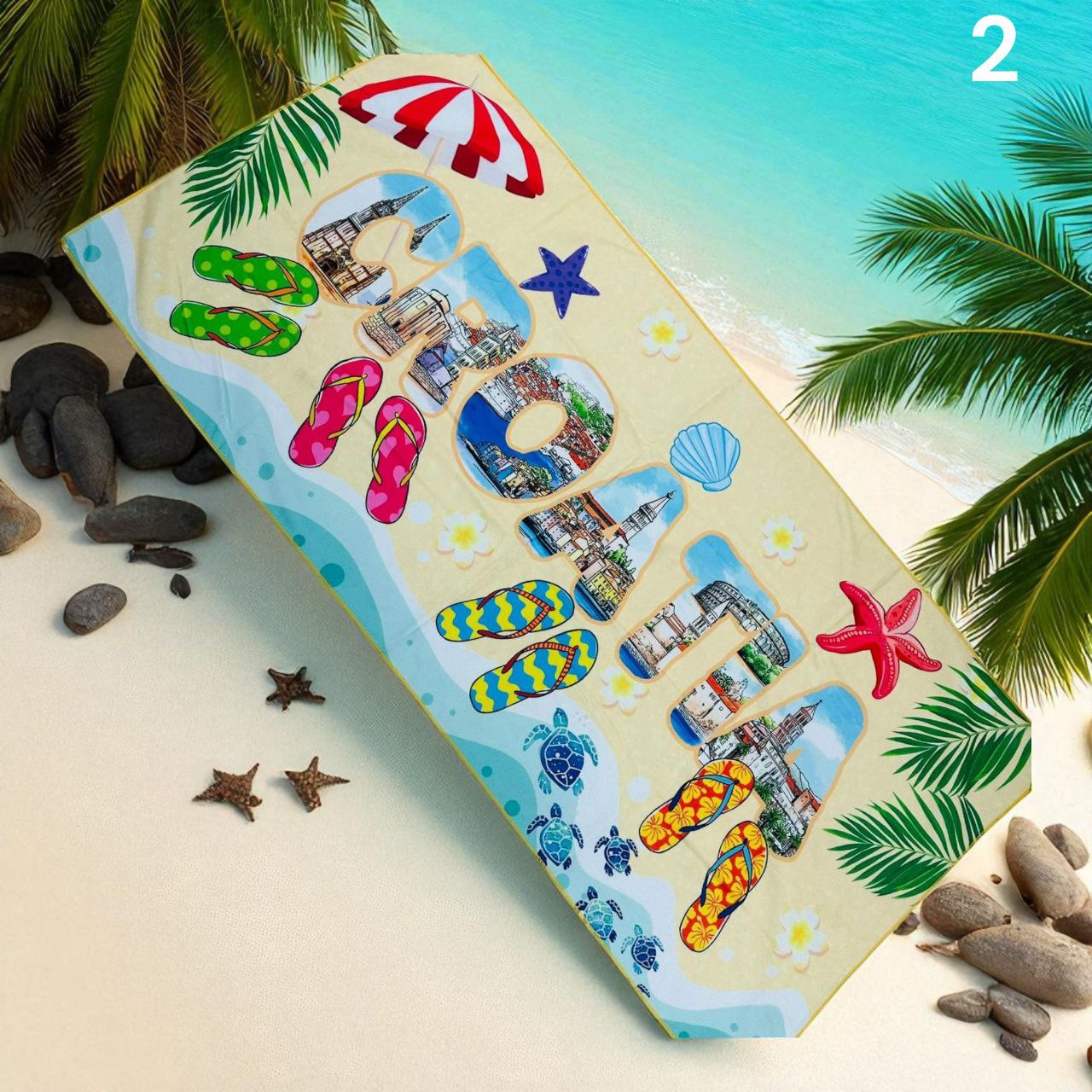 Ručnik za plažu Croatia 1+1 gratis / 70x140 cm