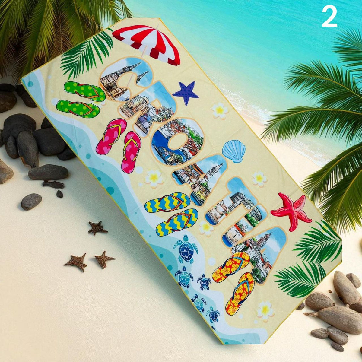 Ručnik za plažu Croatia 1+1 gratis / 70x140 cm – slika 2