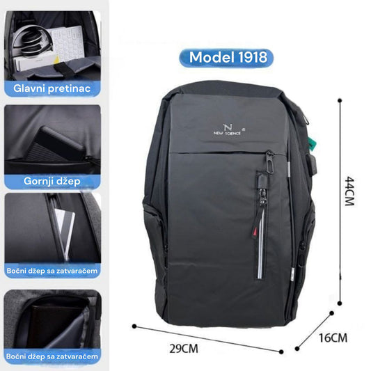 Ruksak sa više pretinaca + usb priključak 1918 ( 2 boje ) - Feniks-shop