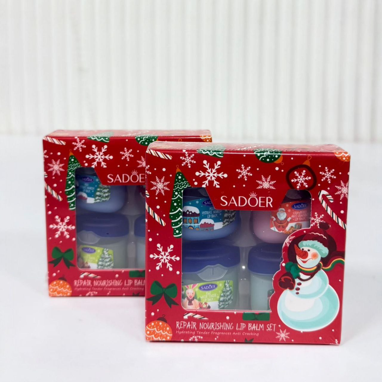SADOER Božićni Set Balzama za Usne 4u1