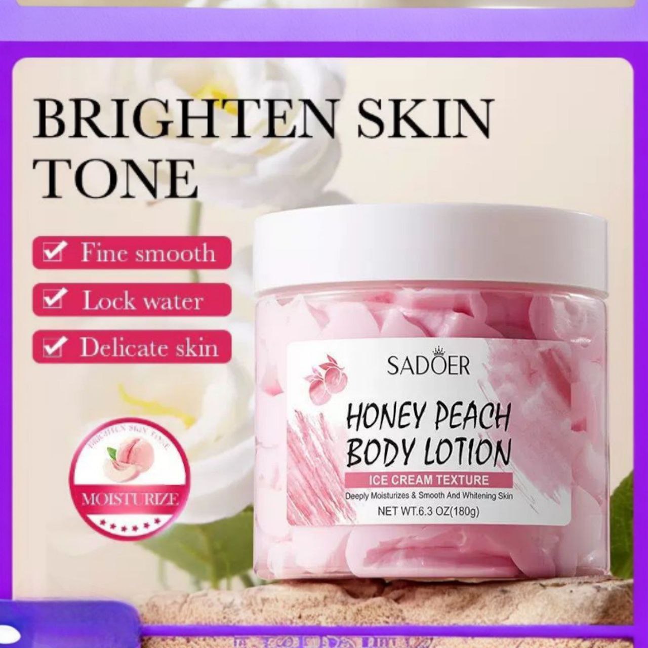 SADOER Honey - Losion za tijelo s mirisom breskve 180 g