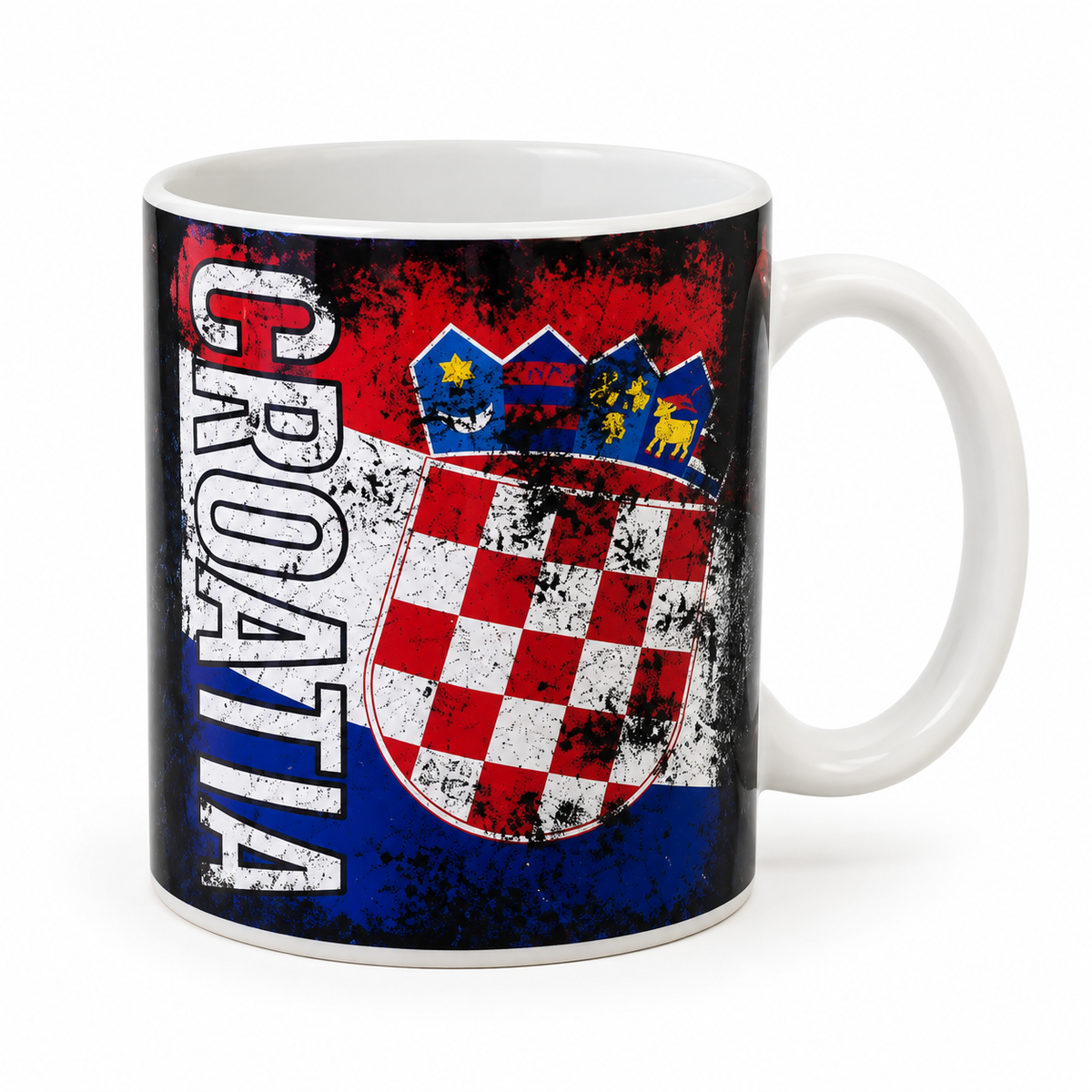 Šalica Hrvatska Croatia s hrvatskim grbom – crveno bijeli dizajn