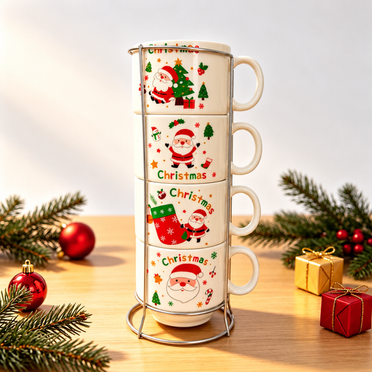 Set 4 božićne šalice sa stalkom 100 ml – XMAS7