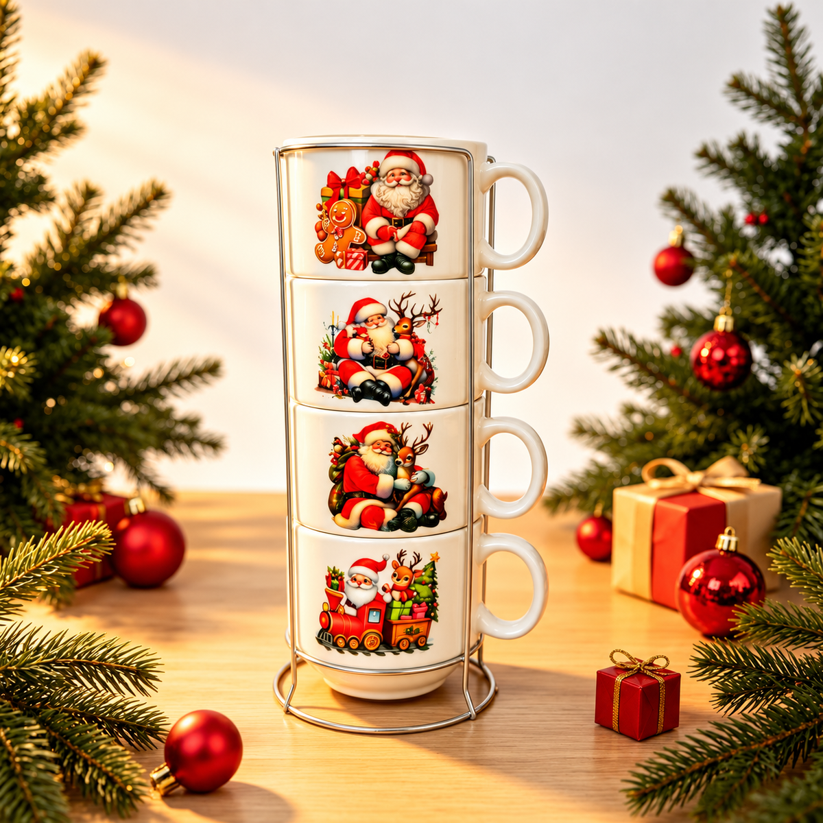 Set 4 božićne šalice sa stalkom 100 ml – XMAS9