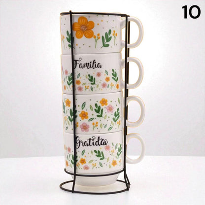 Set od 4 keramičke šalice 100ml ( 16 raznih modela )