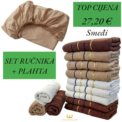 Set ručnika + plahta s gumicom Veliki - Mali - Feniks-shop