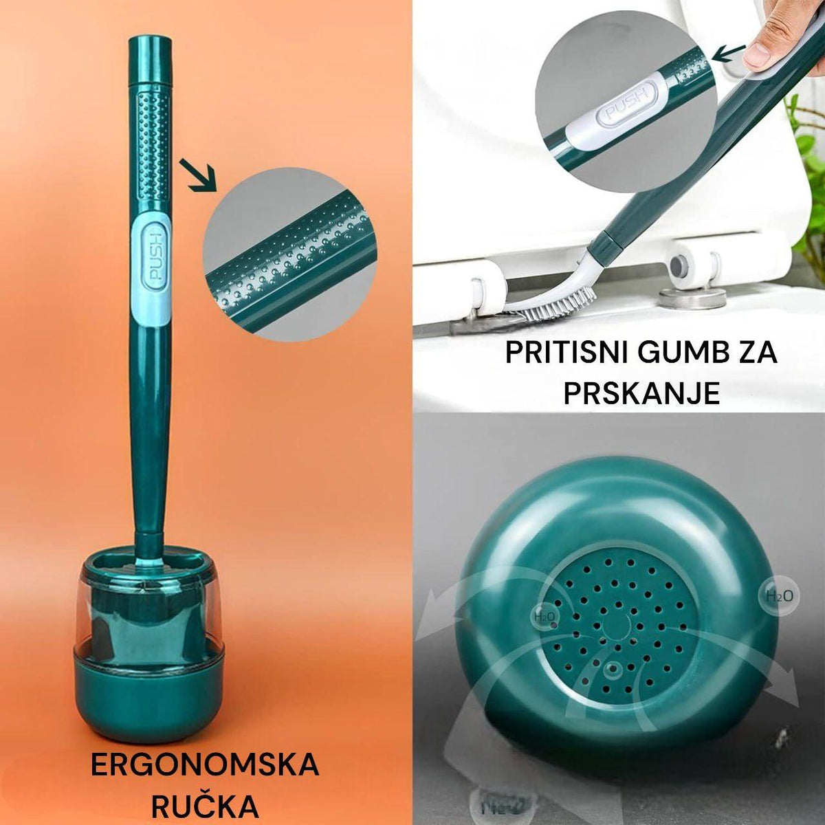 Silikonska četka za WC sa spremnikom za tekućinu - Feniks-shop