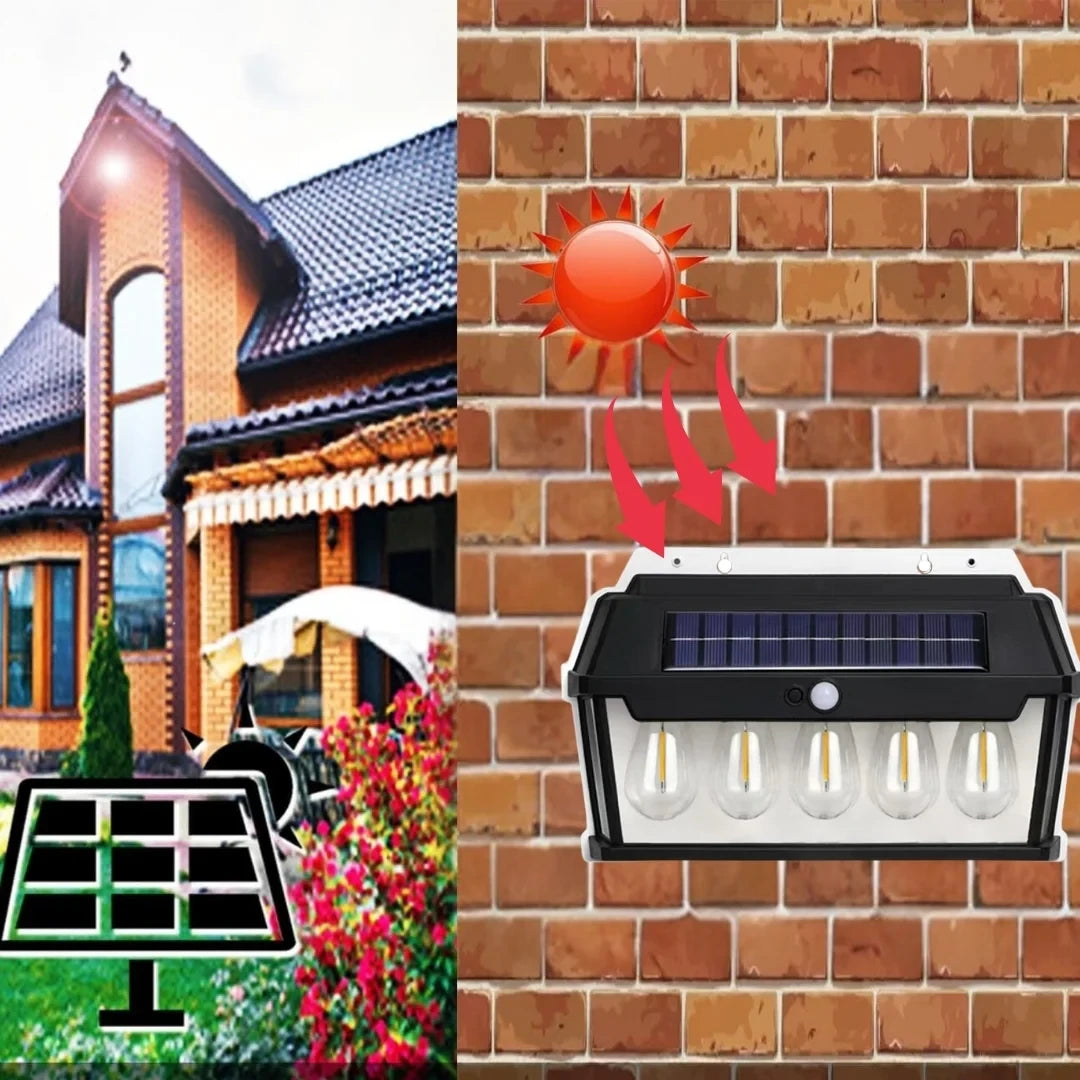 Solarna lampa na senzor sa 5 žarulja 65w - Feniks-shop