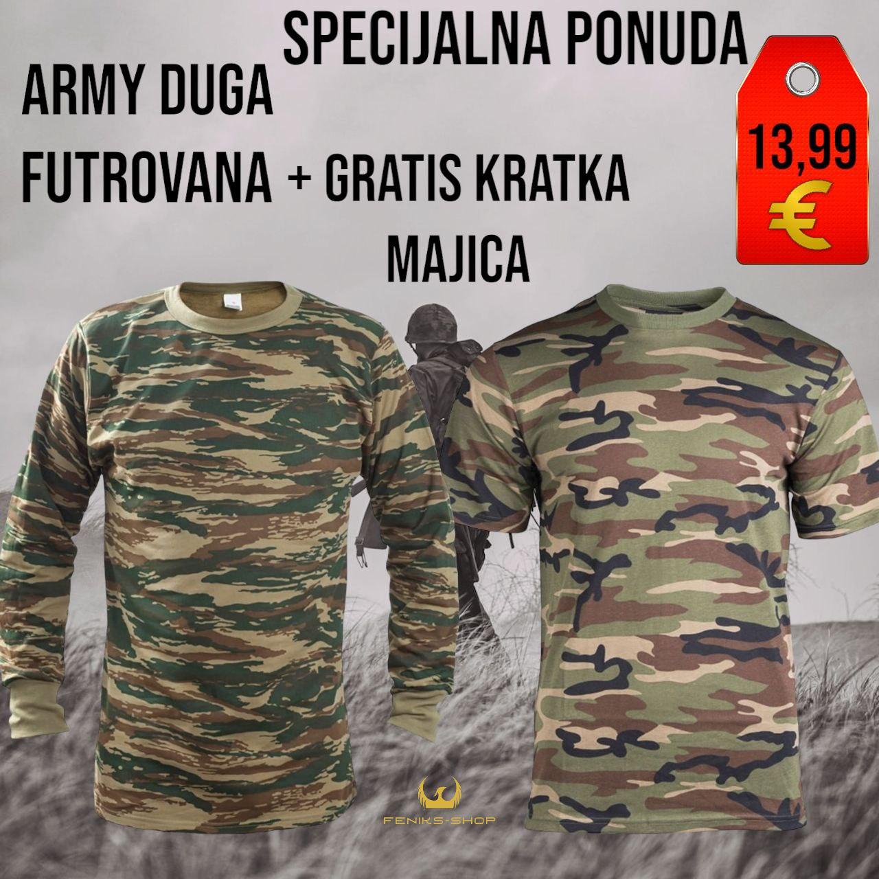 Army duga futrovana + kratka majica gratis - Feniks-shop