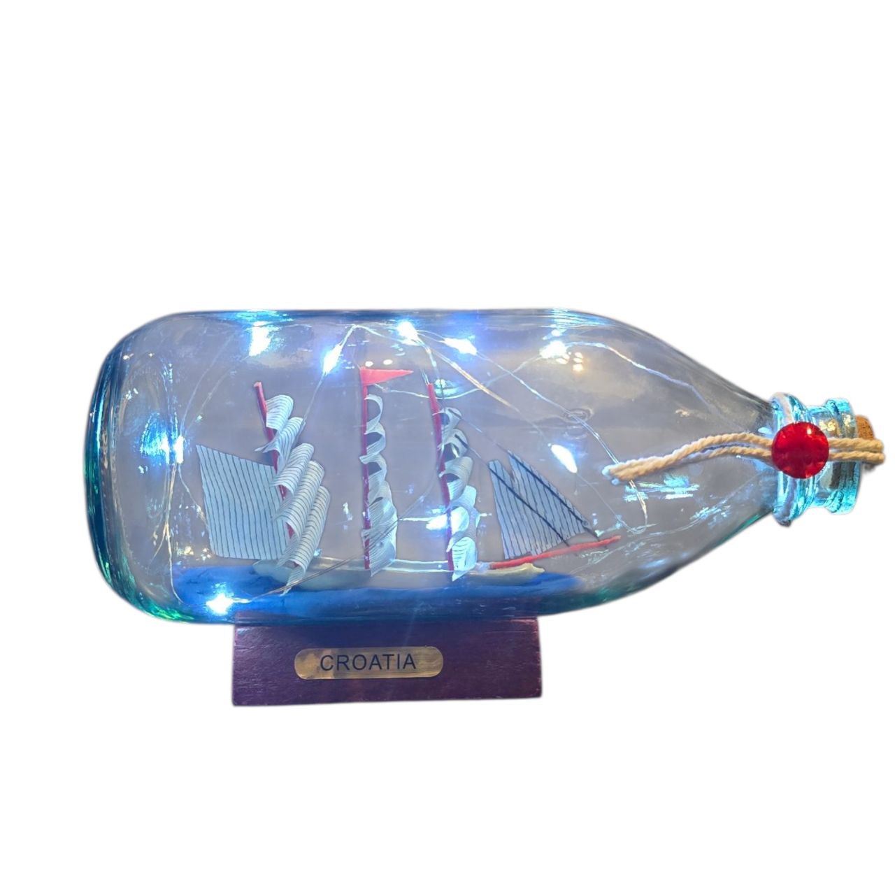 Suvenir brod u boci Croatia sa svjetlom